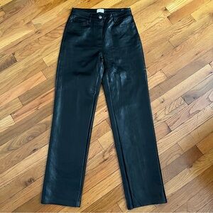 Aritzia Wilfred Melina Pants High Rise Straight Leg Vegan Leather Size 2